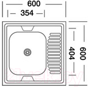 Мойка кухонная КромРус S 409 RUS (чаша слева)