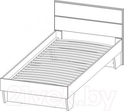 Односпальная кровать 3Dom СП003 (акация молдавская) - схема