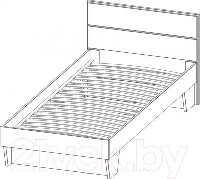 Односпальная кровать 3Dom СП003 (венге) - схема