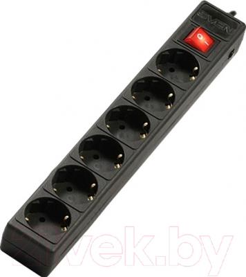 Сетевой фильтр Sven Surge Protector Optima 5.0 (черный, 6 розеток)