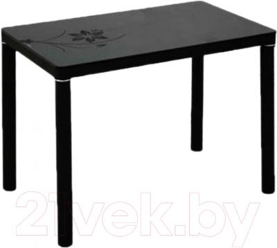 Обеденный стол Седия Agata (черный/черный с рисунком)