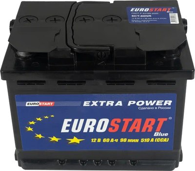 Автомобильный аккумулятор Eurostart Blue 6CT-60 (60 А/ч) - 