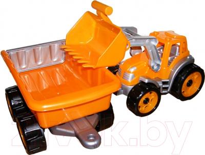 Погрузчик игрушечный ТехноК Трактор с  ковшом и прицепом 3688