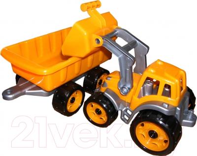 Погрузчик игрушечный ТехноК Трактор с  ковшом и прицепом 3688
