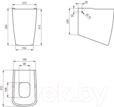 Полупьедестал Ideal Standard Ventuno T409801