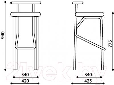 Стул барный Nowy Styl Jola Chrome (V-47)