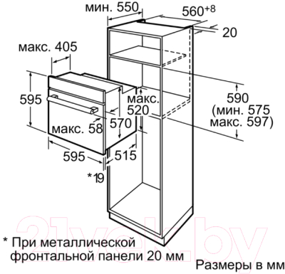 Электрический духовой шкаф Bosch HBA22B150R