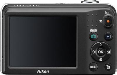 Компактный фотоаппарат Nikon Coolpix L27 White - вид сзади