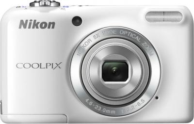 Компактный фотоаппарат Nikon Coolpix L27 White - вид спереди