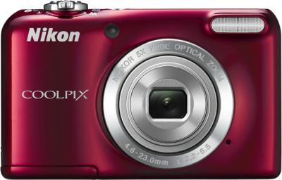Компактный фотоаппарат Nikon Coolpix L27 Red - вид спереди