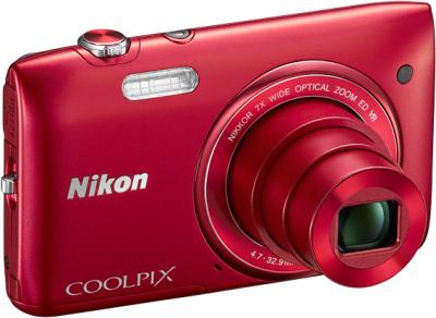 Компактный фотоаппарат Nikon Coolpix S3500 Red - общий вид