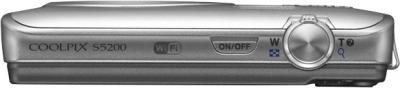 Компактный фотоаппарат Nikon Coolpix S5200 Silver - вид сверху