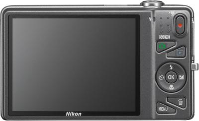 Компактный фотоаппарат Nikon Coolpix S5200 Silver - вид сзади