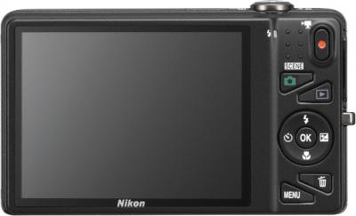 Компактный фотоаппарат Nikon Coolpix S5200 Black - вид сзади