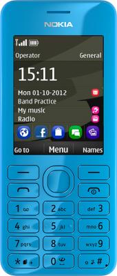 Мобильный телефон Nokia 206 (голубой) - общий вид