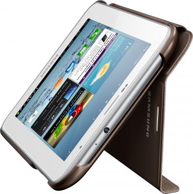 Чехол для планшета Samsung TAB 2 7.0/P3100 Brown - вид сбоку с планшетом