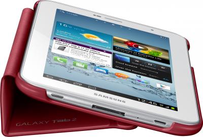 Чехол для планшета Samsung TAB 2 7.0/P3100 Garnet Red - вид сбоку с планшетом