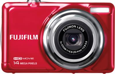 Компактный фотоаппарат Fujifilm FinePix JV500 Red - вид спереди