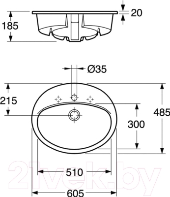 Умывальник Gustavsberg Basic 7G28 60 (7G286001)