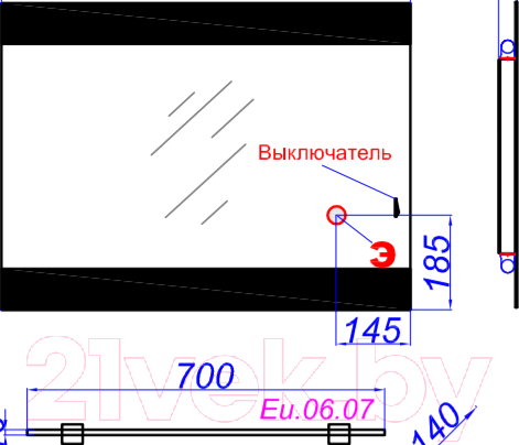 Зеркало Aqwella Бергамо 80 / Ber.02.08