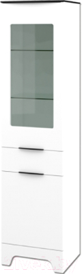 Шкаф-пенал с витриной Мебель-Неман Верона МН-128-07 (белый глянец)