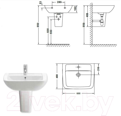 Полупьедестал Gala Smart 25432