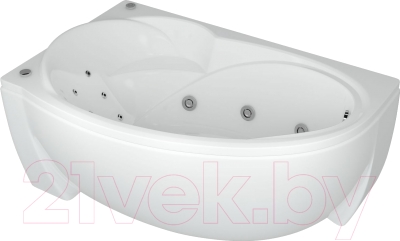 Ванна акриловая Aquatek Бетта Стандарт 170x95 L (гидромассаж 6 форсунок, экран)