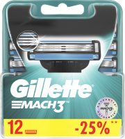 Набор сменных кассет Gillette Mach3 (12шт) - 