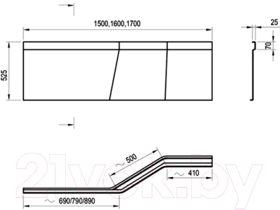 Экран для ванны Ravak BeHappy 160 L (CZ13100A00)