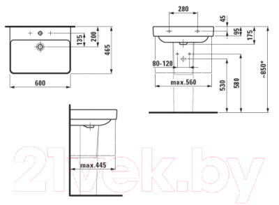 Умывальник Laufen Pro S 8109630001041