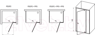 Душевая дверь Ravak Pivot PDOP2 100 (03GA0U00Z1)