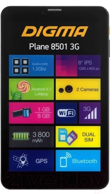 Планшет Digma Plane 8501 8GB 3G (темно-синий)