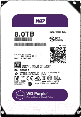 Жесткий диск Western Digital Purple 8TB (WD80PUZX)