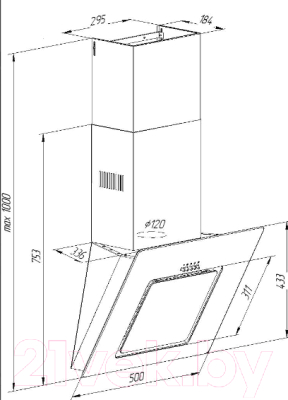 Вытяжка наклонная Pyramida NR-F 60 M BL