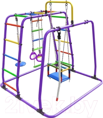Детский спортивный комплекс Формула здоровья Игрунок-Т Плюс (фиолетовый/радуга)
