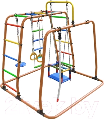 Детский спортивный комплекс Формула здоровья Игрунок-Т Плюс (оранжевый/радуга)