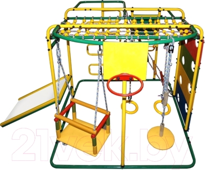 Детский спортивный комплекс Формула здоровья Мурзилка-S (зеленый/радуга)
