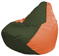 Бескаркасное кресло Flagman Груша Мини Г0.1-56 (темно-оливковый/оранжевый) - 