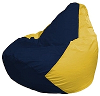 Бескаркасное кресло Flagman Груша Мини Г0.1-47 (темно-синий/желтый) - 