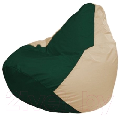 Бескаркасное кресло Flagman Груша Мини Г0.1-62 (темно-зеленый/светло-бежевый)