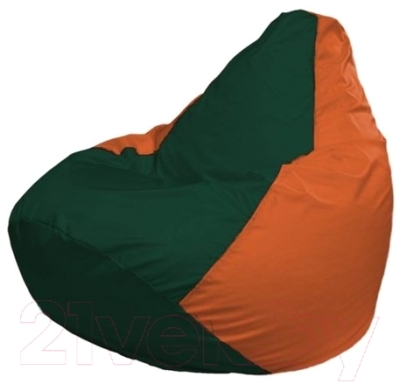 Бескаркасное кресло Flagman Груша Мини Г0.1-64 (темно-зеленый/оранжевый)