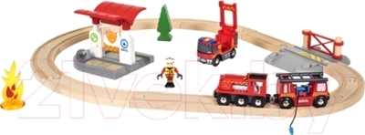 Железная дорога игрушечная Brio Пожарная станция 33815