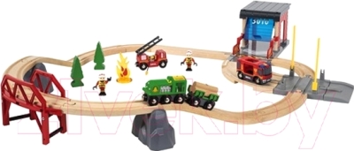 Железная дорога игрушечная Brio Пожарная команда спасателей 33817