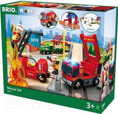 Железная дорога игрушечная Brio Пожарная команда спасателей 33817