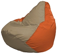 Бескаркасное кресло Flagman Груша Мини Г0.1-90 (темно-бежевый/оранжевый) - 