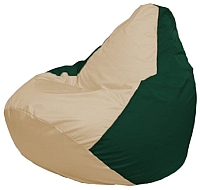 Бескаркасное кресло Flagman Груша Мини Г0.1-137 (светло-бежевый/темно-зеленый) - 