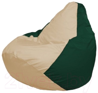 Бескаркасное кресло Flagman Груша Мини Г0.1-137 (светло-бежевый/темно-зеленый)
