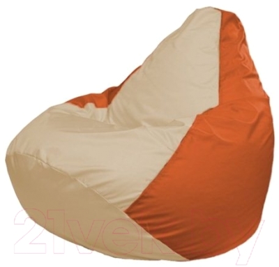 Бескаркасное кресло Flagman Груша Мини Г0.1-143 (светло-бежевый/оранжевый)
