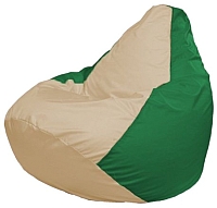 Бескаркасное кресло Flagman Груша Мини Г0.1-147 (светло-бежевый/зеленый) - 