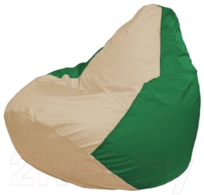 Бескаркасное кресло Flagman Груша Мини Г0.1-147 (светло-бежевый/зеленый)